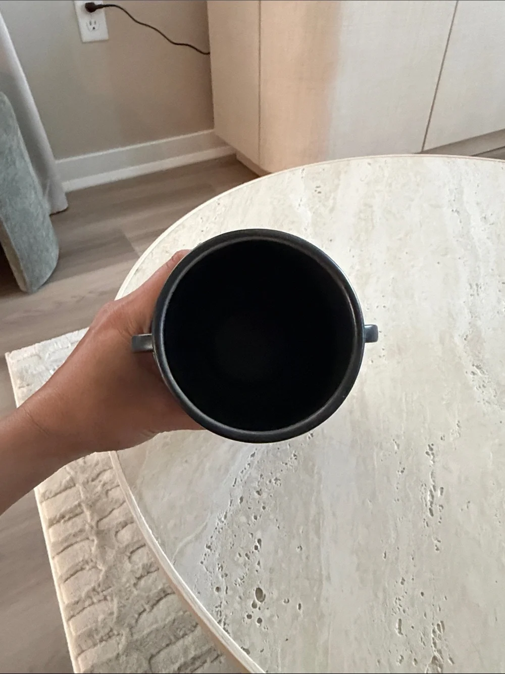 H&M Home Matte Black Scalloped Sides Decorative Vase